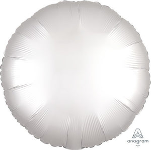 45cm Standard HX Satin Luxe White Circle Balloon