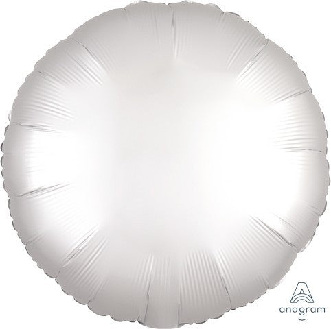45cm Standard HX Satin Luxe White Circle Balloon