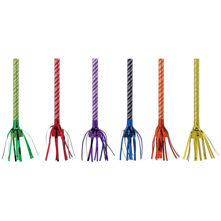 Party Fringed Blowouts Rainbow Colours Pack of 8