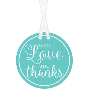 With Love & Thanks Tags - Robins Egg Blue Pack of 25