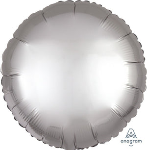 45cm Standard HX Satin Luxe Platinum Circle Balloon