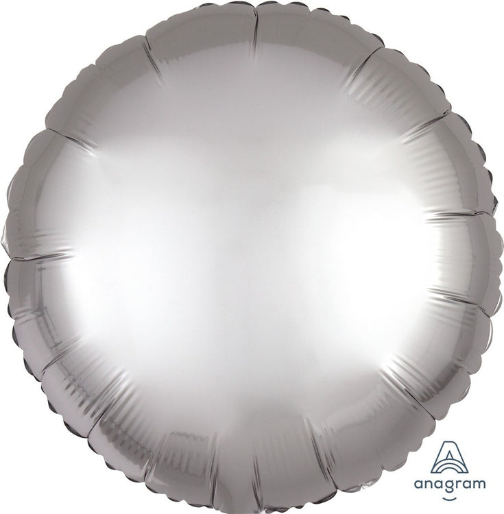 45cm Standard HX Satin Luxe Platinum Circle Balloon
