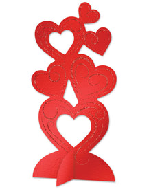 3D Glittered Heart Centrepiece