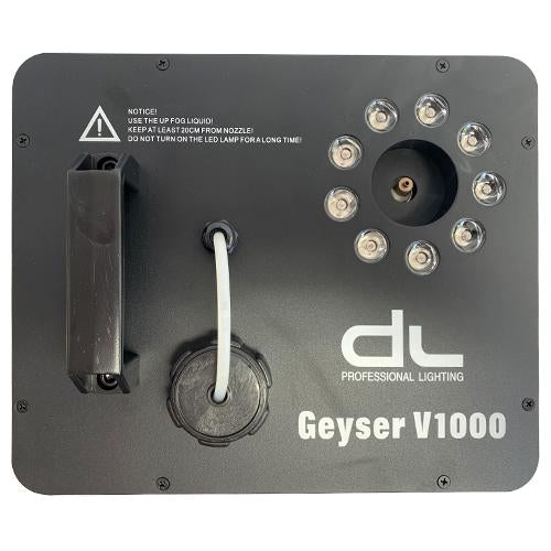 DL Geyser Vertical 1000W LED Fog Machine with Timer, DMX and Wireless Remote Control with 1L Liquid