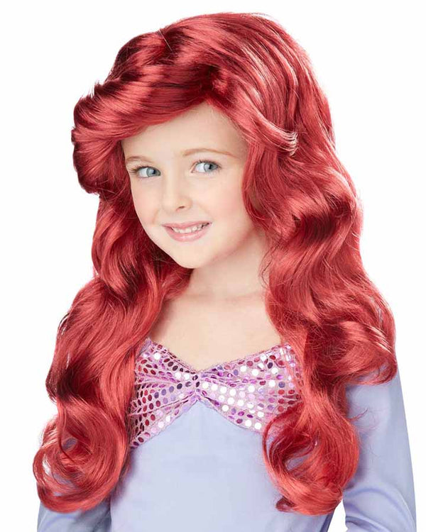 Lil Mermaid Girls Auburn Wig