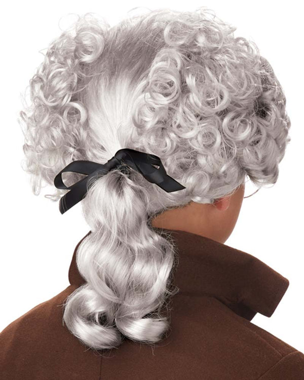 Colonial Man Curly Grey Kids Wig