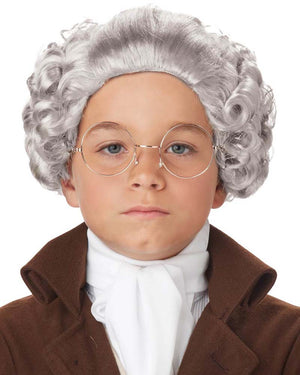 Colonial Man Curly Grey Kids Wig