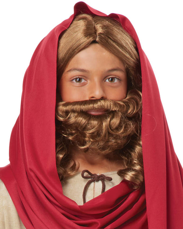 Christmas Child Jesus Beard and Brown Wig
