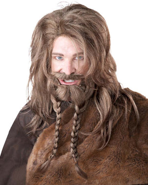 Viking Brown Wig Beard and Moustache