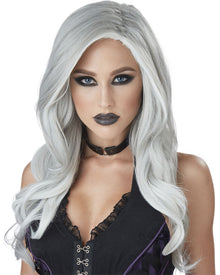 Fatal Beauty Long Grey and White Halloween Wig