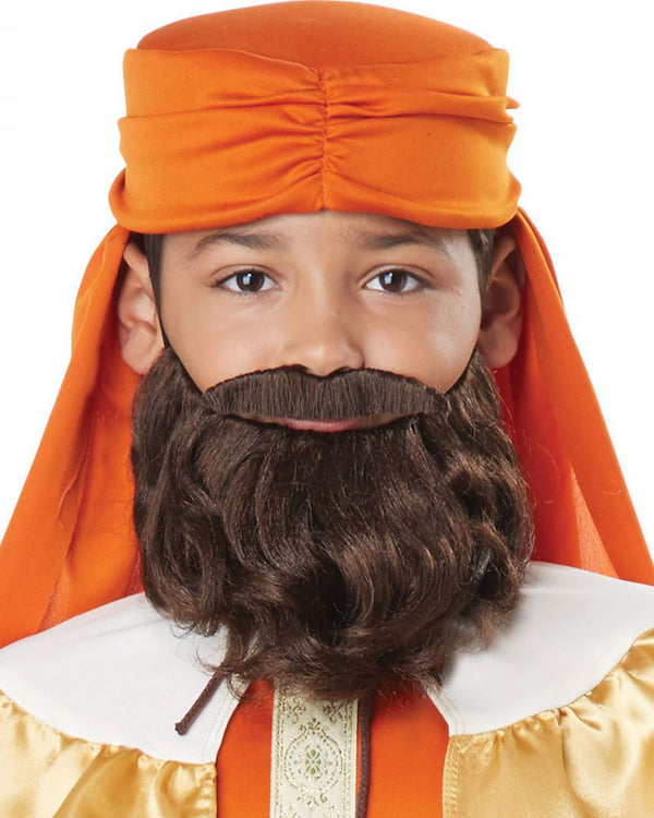 Christmas Kids Wiseman Beard and Moustache Brown