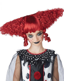 Creepy Clown Red Curly Halloween Wig