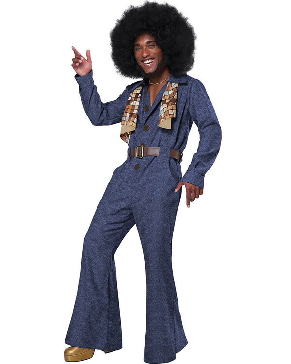 Costume Hire 1970s Mens Fancy Dress 70s Denim Jumpsuit Mens Costume