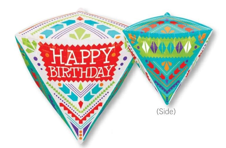 Scandi Happy Birthday Ultrashape Diamondz Foil Balloon 43cm