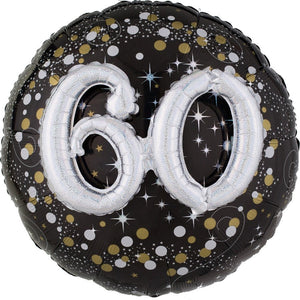 60th Sparkling Foil Multi Balloon 81cm
