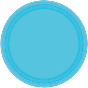 Paper Plates 17cm Round 20CT FSC - Caribbean Blue - No Plastic Coating