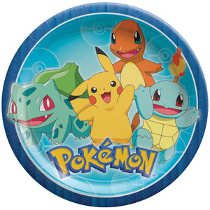 Pokemon Classic 9in/23cm Round Paper Plates Pack of 8