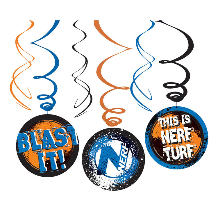 Nerf Swirl Decorations Pack of 6