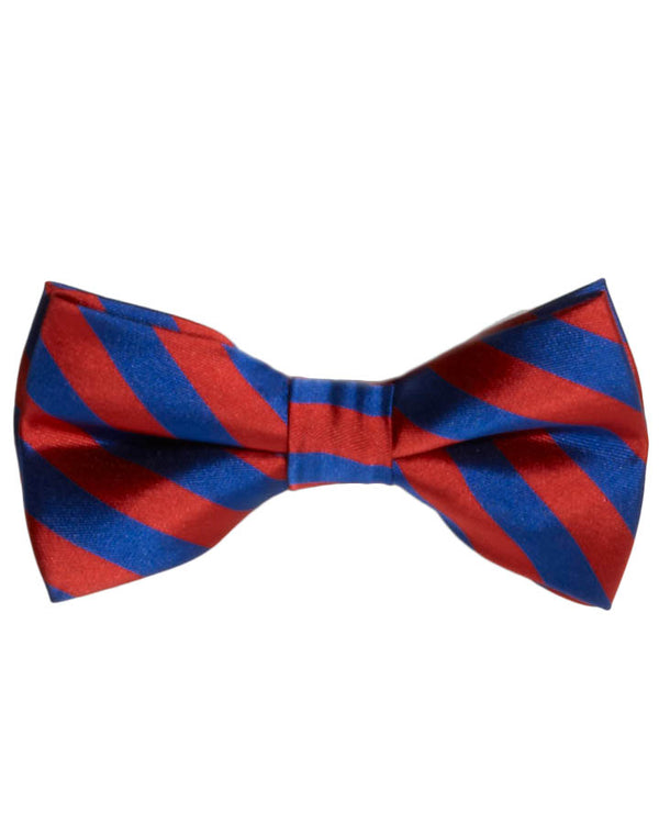 Red and Blue Striped Bow Tie