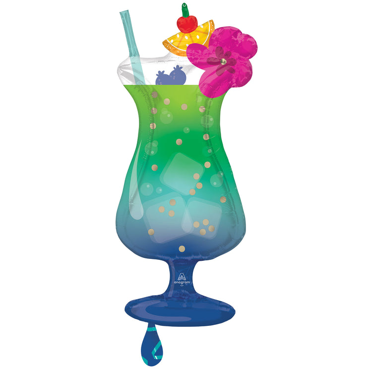 SuperShape XL Tropical Blue Hawaiian Drink Balloon