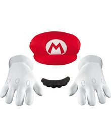 Super Mario Brothers Mario Adult Hat Gloves and Moustache Kit