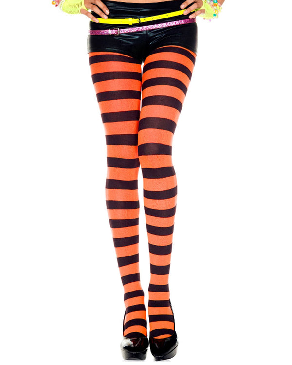 Black and Orange Striped Tights