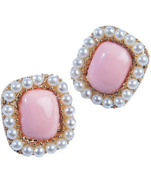 50s Pearl Square Earrings