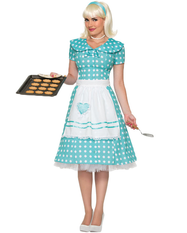 50s Polka Dot Housewife Womens Costume