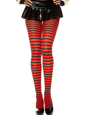 Black and Red Striped Stockings