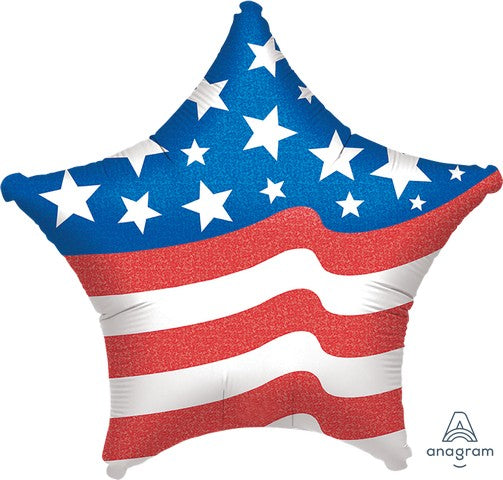 45cm Standard XL Patriotic Star Balloon