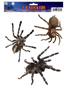 3D Spider Window Stickers Pack of 3 For Halloween