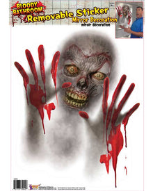Bloody Bathroom Mirror Monster Sticker For Halloween