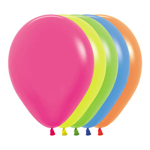 Sempertex 30cm Neon Assorted Latex Balloons, 100PK Pack of 100