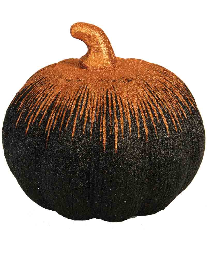 Orange and Black Starburst Pumpkin Halloween Prop 20cm