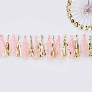 Oh Baby! Tassel Garland Pink & Gold Pack of 16