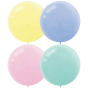 Pastel Assorted 60cm Latex Balloons Pack of 4