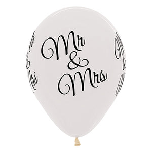 Sempertex 30cm Mr & Mrs Crystal Clear Latex Balloons, 6PK Pack of 6