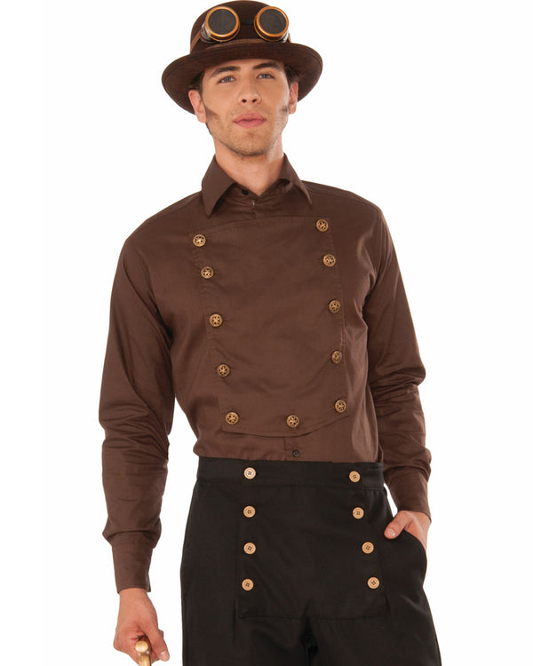 Brown Steampunk Mens Shirt