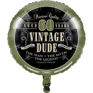 45cm Vintage Dude 60th Birthday Foil Balloon