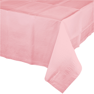 Classic Pink Tablecover Tissue & Plastic Back 137cm x 274cm