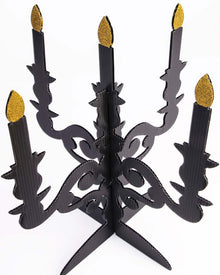 Black and Gold Glitter Candelabra Halloween Decoration