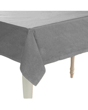 Christmas Silver Plastic Rectangular Tablecover