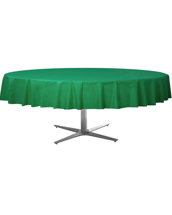 Festive Green Round Plastic Tablecover