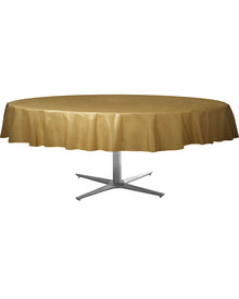 Gold Round Plastic Tablecover