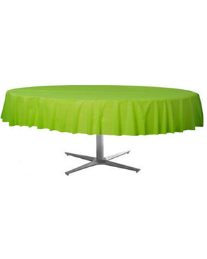Christmas Kiwi Green Round Plastic Tablecover