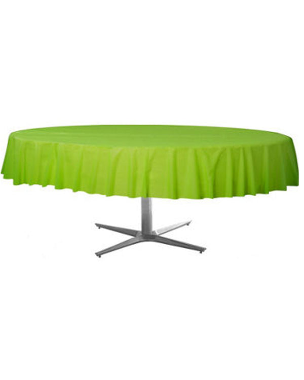 Christmas Kiwi Green Round Plastic Tablecover