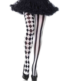 Black and White Harlequin Tights