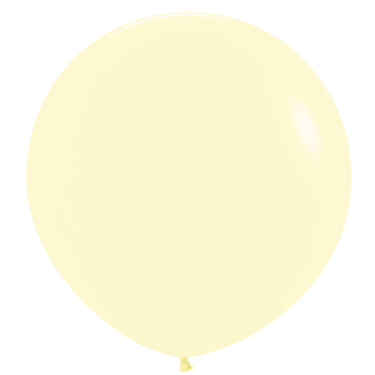 Sempertex 90cm Pastel Matte Yellow Latex Balloons 620 2PK Pack of 2