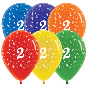 Sempertex 30cm Age 2 Crystal Assorted Latex Balloons Pack of 25