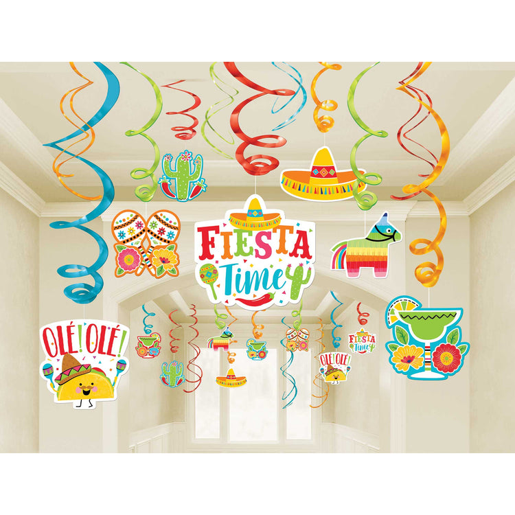 Fiesta Hanging Swirl Decorations Mega Value Pack Pack of 30